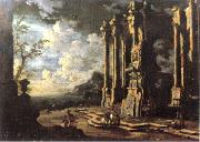 Leonardo Coccorante Harbor Scene with Roman Ruins France oil painting artist